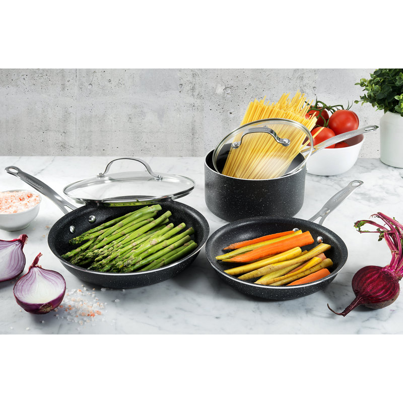 GraniteStone Granite Stone 5 Piece Nonstick Cookware Set Ultimate Durability with Mineral